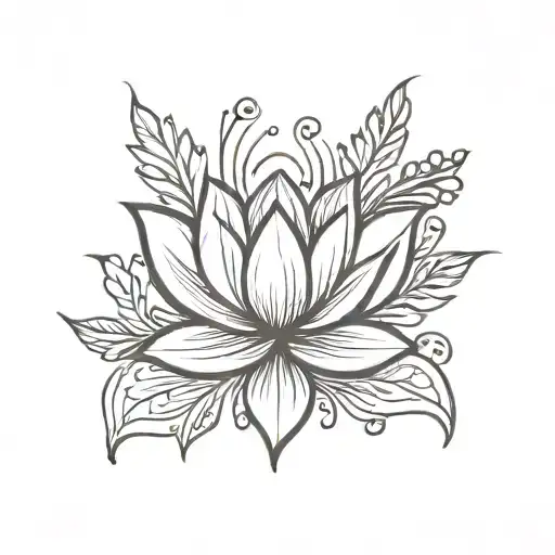 Lotus Flower With Laurel Wreath