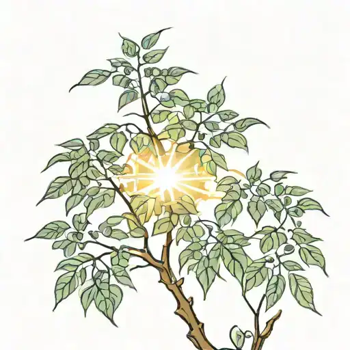 Plant Branches And Sun Rays