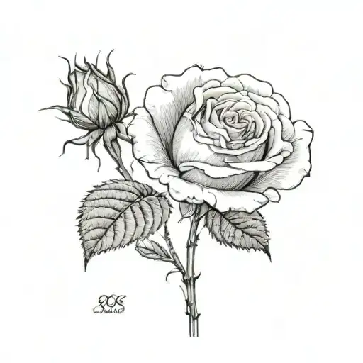 Rose With 2008 As The Stem Rose