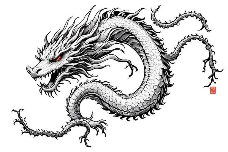 China Dragon Long Thin Moonflower Vine Wrapping Its Tentacles