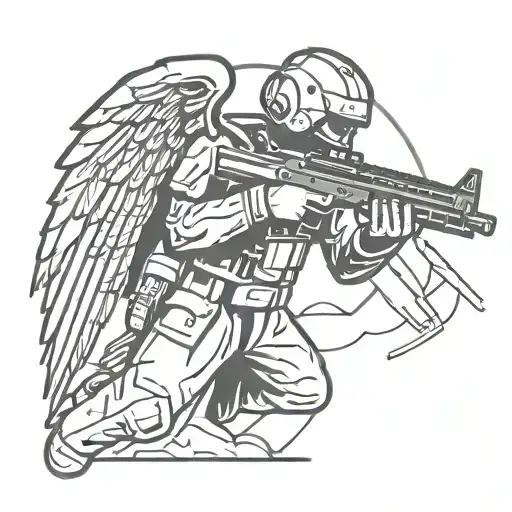 Doctor Machine Gun Military Guardian Angel