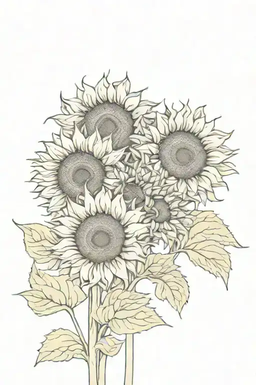 Mom And Baby Sunflowers