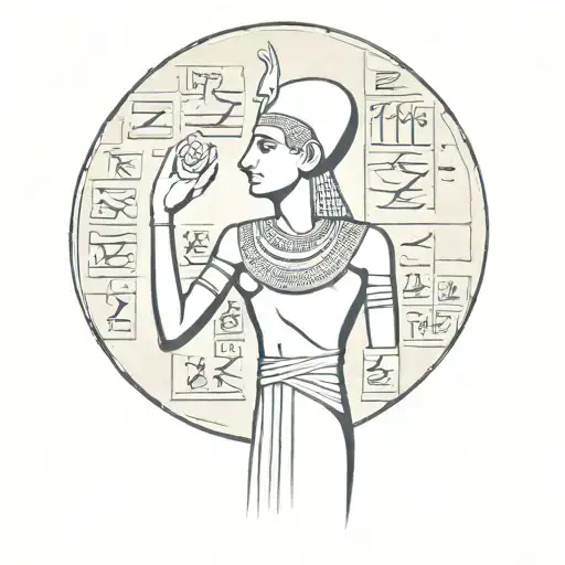 Akhenaton Accepting The Almighty God Symbol