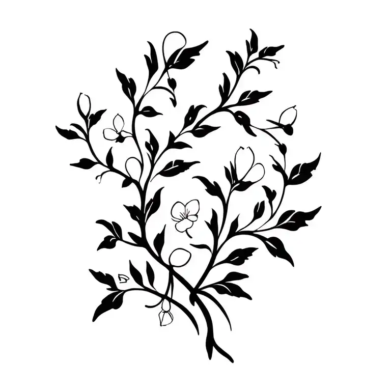 Vines And Flowers Growing