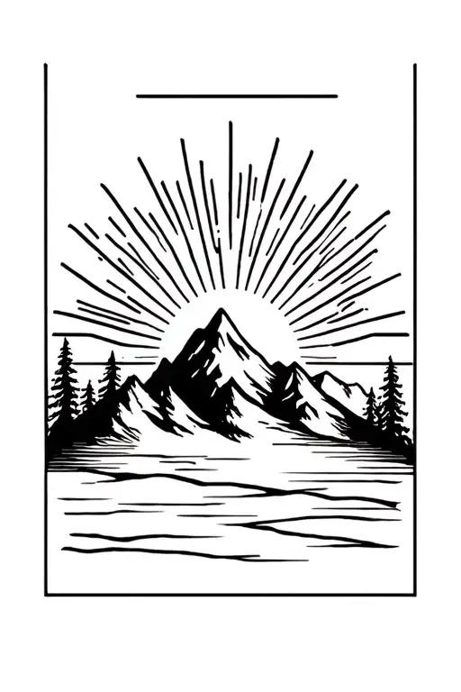 Mountain And Sun Rise