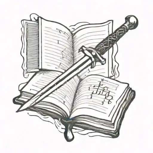Open Book With Sword