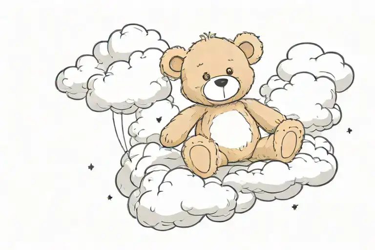 Teddy Bear Sitting On A Cloud Artwork