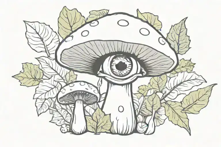 Mushroom And Eye And Leaf