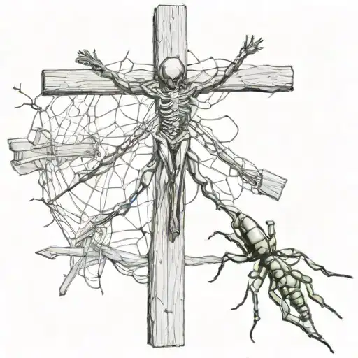 The Cross On Which The Spider Crawls From The Side