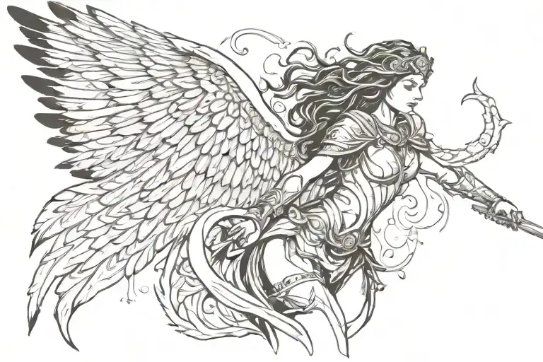 Angel Wings Warrior Woman
