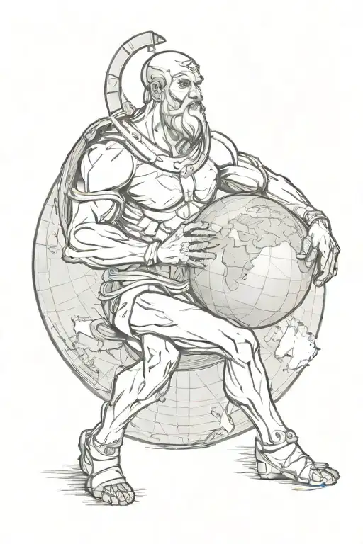 Atlas Holding The World No Shading