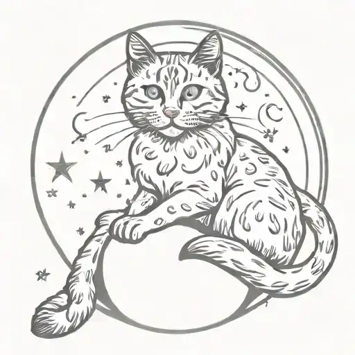 Moon Phase Cat Sitting