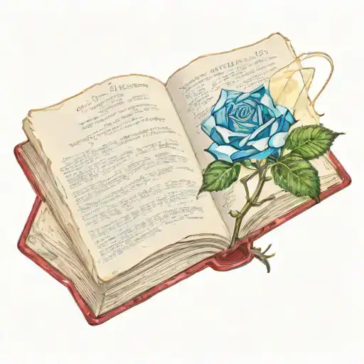 Book With A Crystal Rose Growing Out Of It