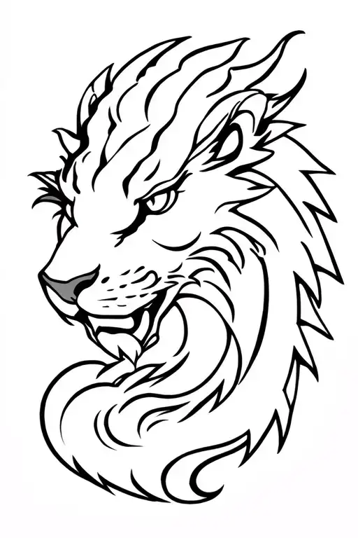 Lion Head On Dragon Body