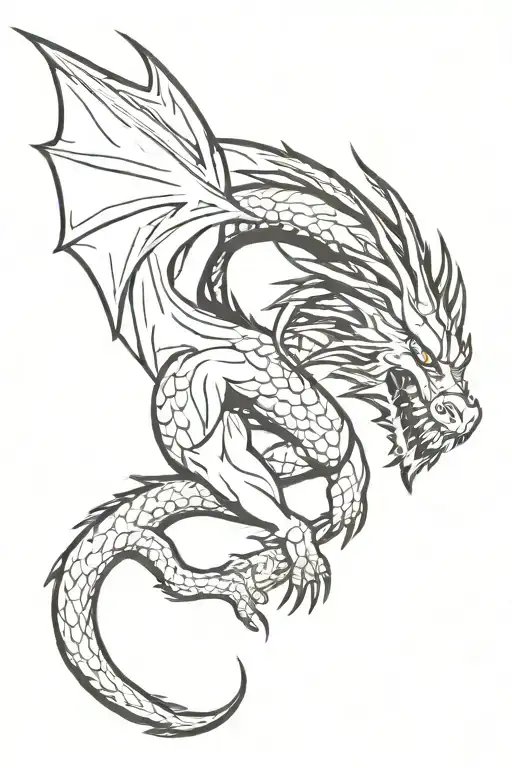 Dragon Climbing Down The Shoulder