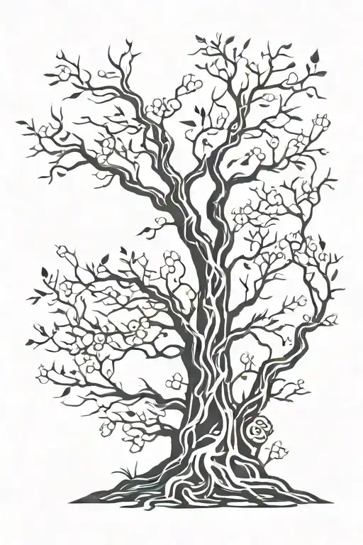 Day Of The Dead Tree With Creeping Vines Boy