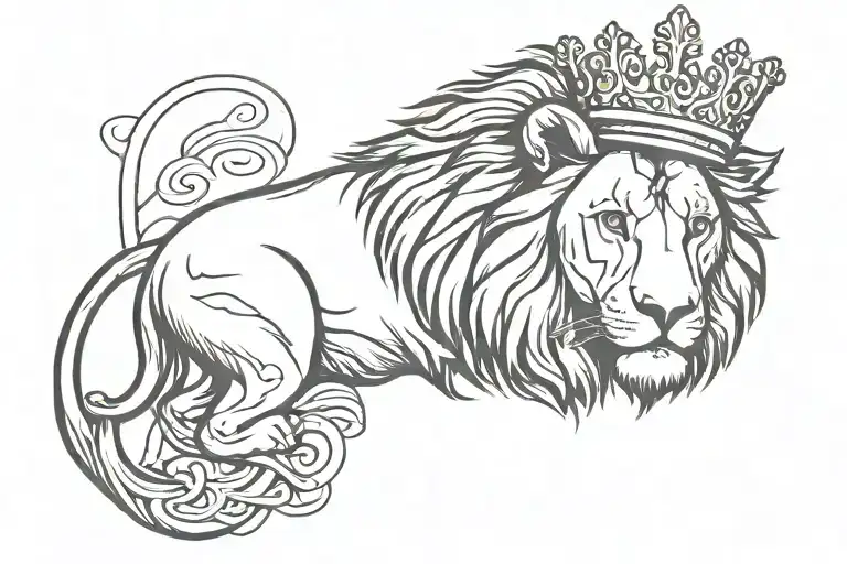 Lion Wearing A Crown