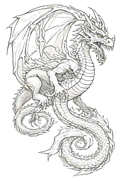 Sowrd And Dragon Wrapped