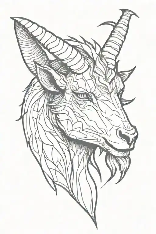 Goat Demon Lineart