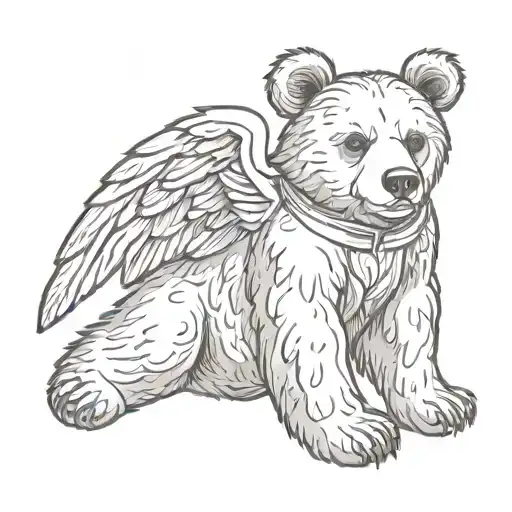 Ready Bear With Angel Wings Spread Wide