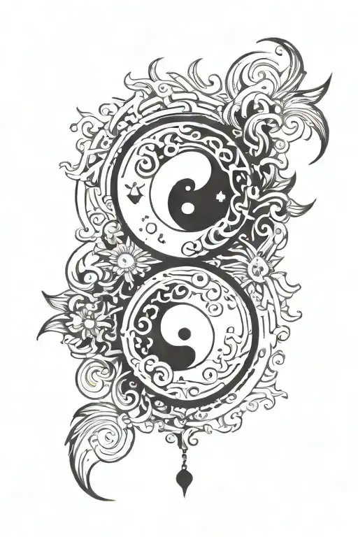 Ying Yang Moon And Sun