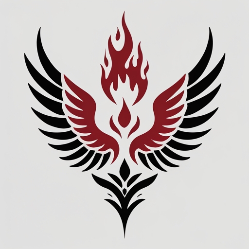 Crimson Wings of Eternal Flame Tattoo idea