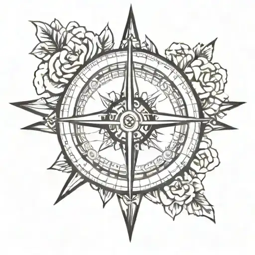 Compass Tattoo Old School