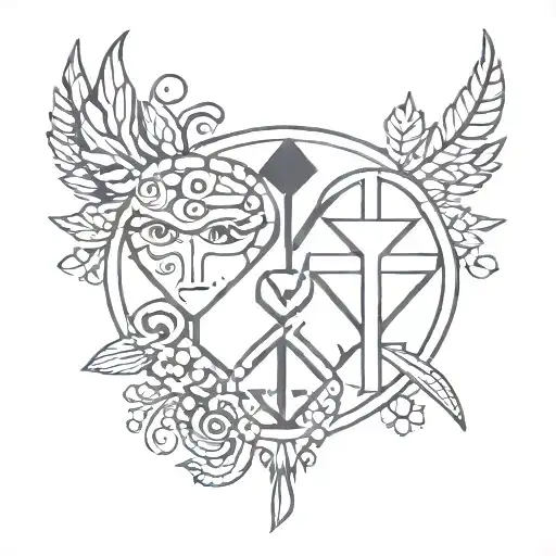 Best Friend Tattoo Design Featuring Symbols