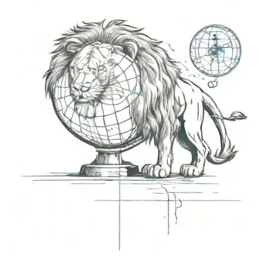 Lion Next To The Globe