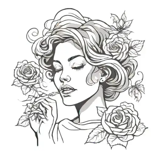 Little Rose And Women Face Smoke