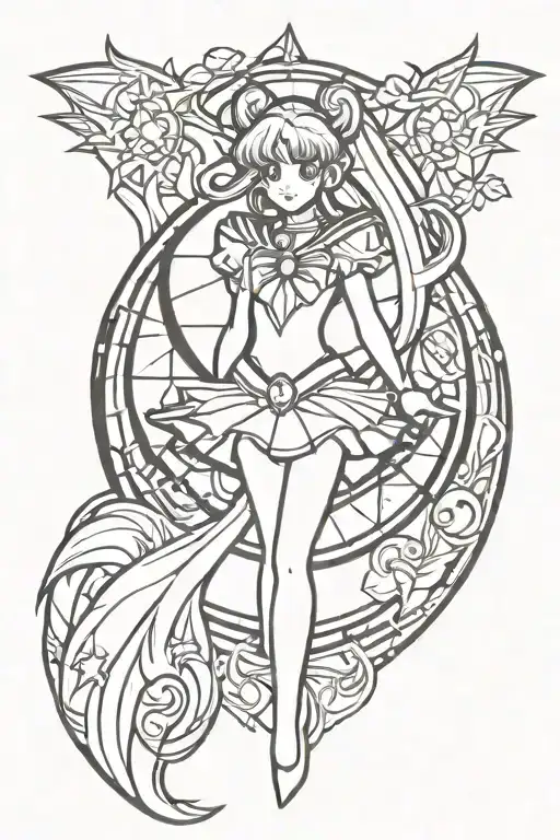 Sailor Moon Stain Glass Window