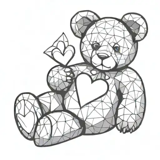 Crystal Teddy Bear Holding A Heart Shape