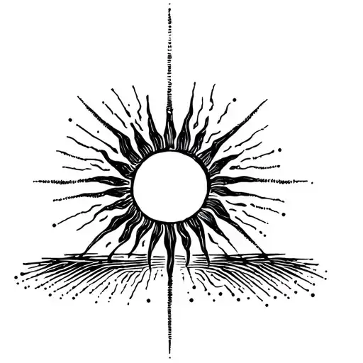 Vintage Sun With Dot Work And Spirituality