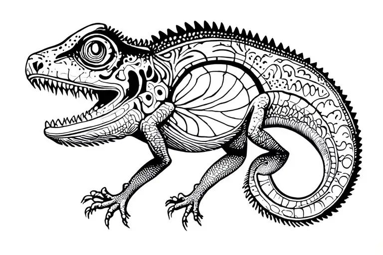 Cameleon With A Boomerang Fine Line No Detail