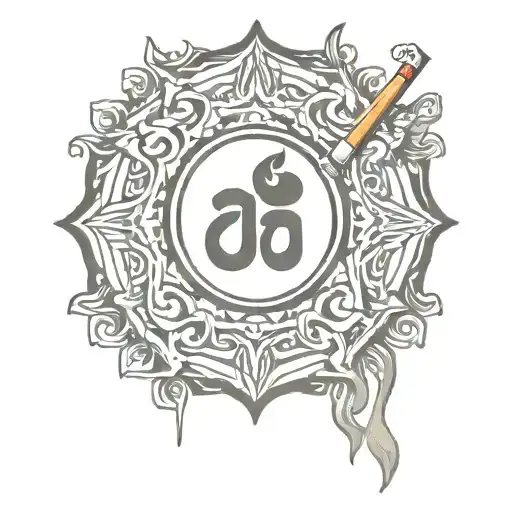 Die With Chai Symbol On It And A Cigarette