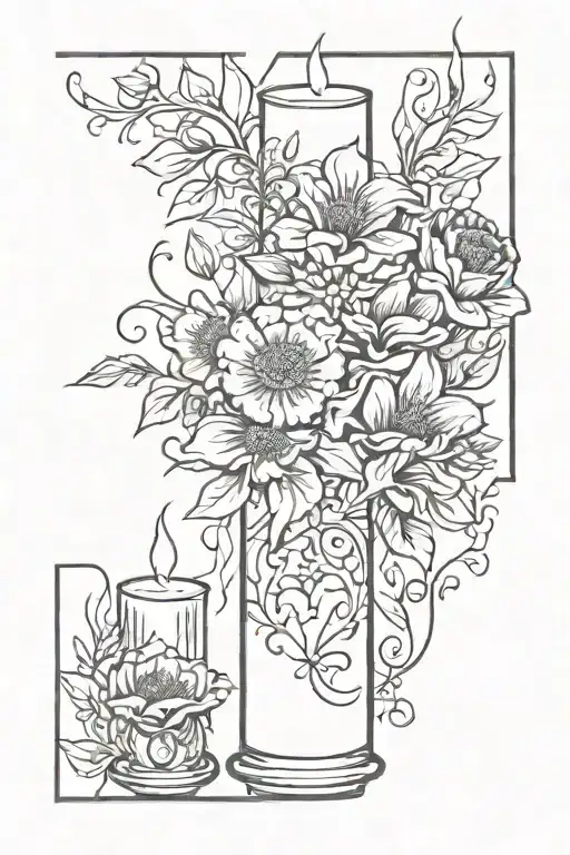 Flowers Candles Gothic Sleeve