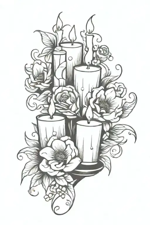 Candles Flowers Gothic Sleeve