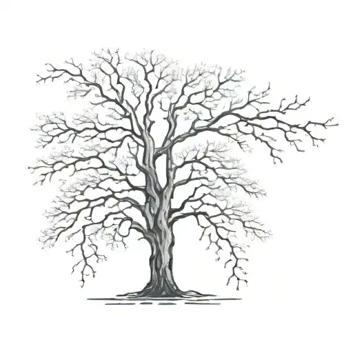 Four Quarter Tattoo Combining A Tree And An Iceber