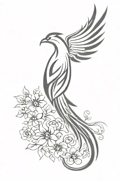 Phoenix With Flowers