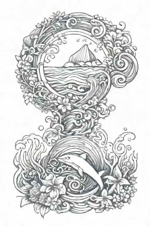 Soft Ocean Themed Sleeve