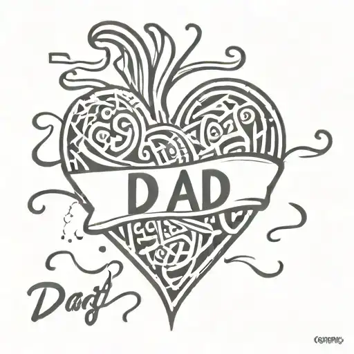Word 'Dad' In Heart