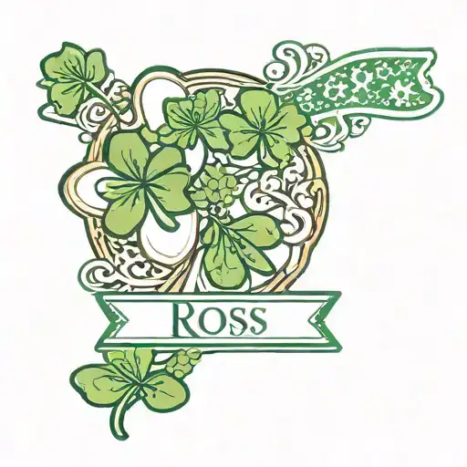 Card With Name Ross And Shamrock