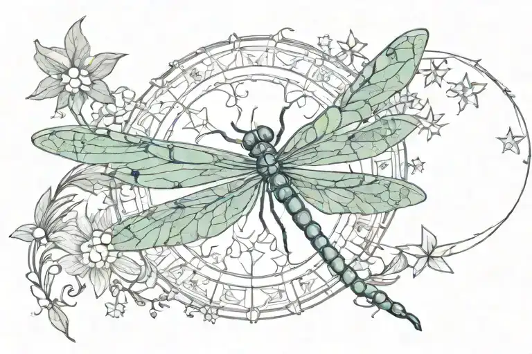 Dragonfly Moon Star Sun