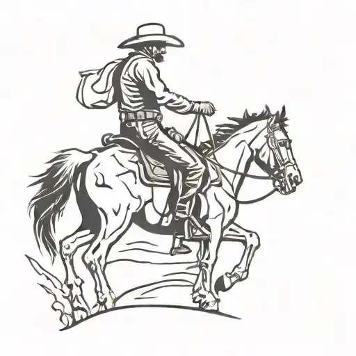 Skeleton Cowboy Riding