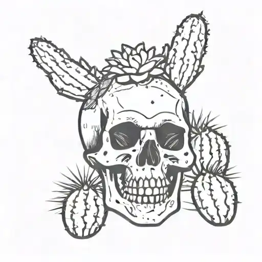 Skull And Cactus