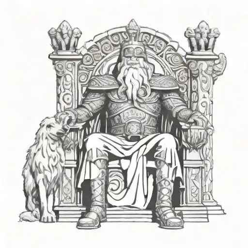 Odin Sitting On Throne