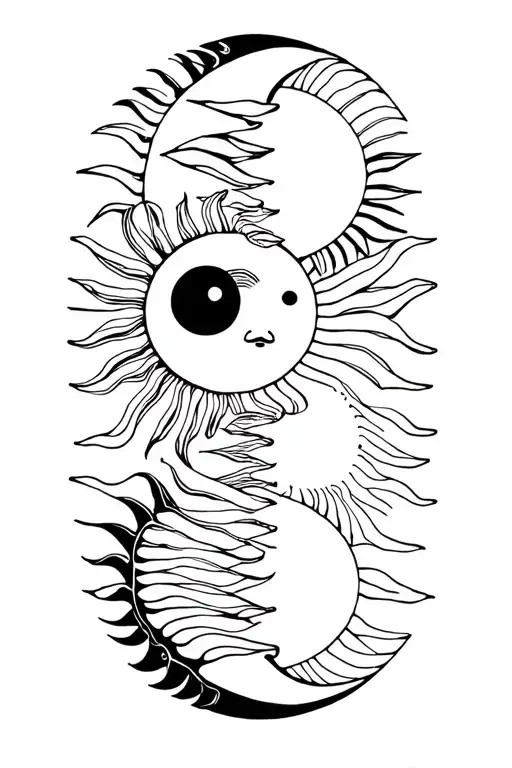 Sun Moon Merging Together