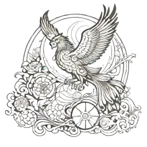 Phoenix Wirh Mooncycles Spiritual