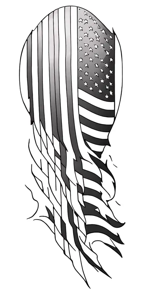 Mechanical And American Flag Sleeve