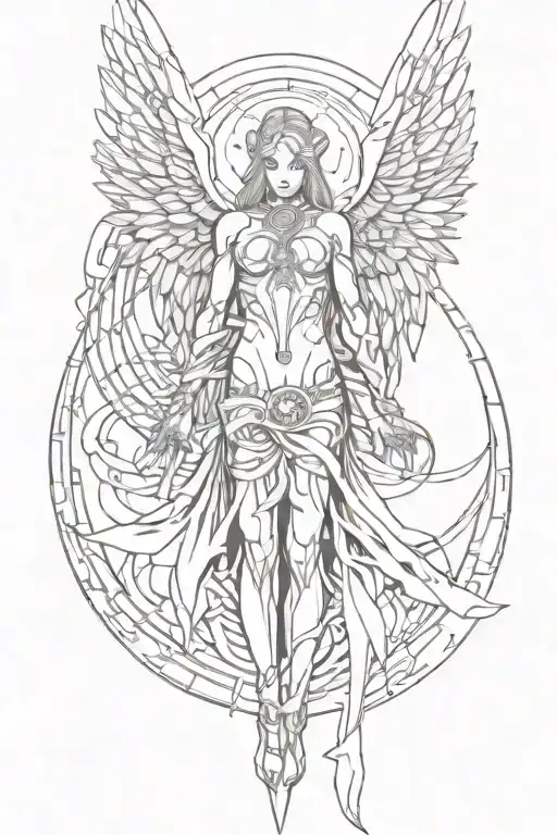 Serphim Angel In Cyber Sigilistic Style